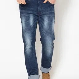 Allen Cooper Men Slim Fit Low Distressed Heavy Fade Stretchable Jeans-image-81