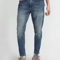 Flying Machine Men Tapered Fit Clean Look Mid-Rise Heavy Fade Cotton Stretchable Jeans-picture-44
