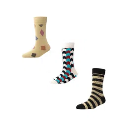 Cotstyle Men Pack Of 3 Patterned Calf Length Socks-6