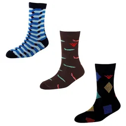 Cotstyle Men Pack Of 3 Patterned Crew Socks-44