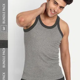 T.T. Titanic Pure Cotton Gym Pack Of 3 Knitted Basic Vests-image-14