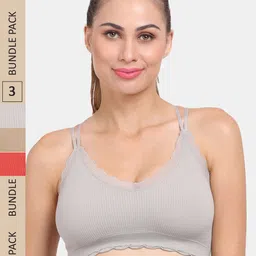 Amour Secret Pack of 3 Lightly Padded Anti Odour Sports Bra-image-6