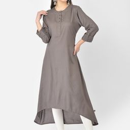 Pistaa Women Grey Kurta-picture-5