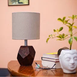 Pinecraft INTERNATIONAL Grey Sefinn Table Lamp with Cotton Shade-36