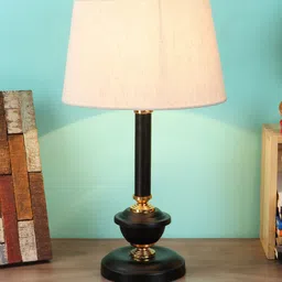 foziq White & Black Textured Table Lamps With Shade-12