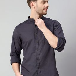 Cantabil Mandarin Collar Cotton Casual Shirt-image-40