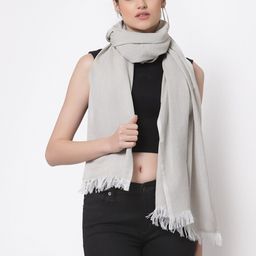 Arrabi Women Grey Cotton Stole-30