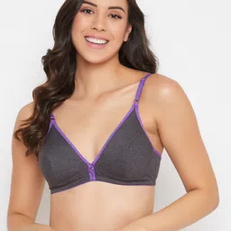 Clovia Charcoal Grey & Purple Solid Non-Wired Non Padded Everyday Bra BR2131S0532B-picture-14