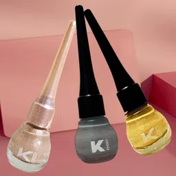KINDED 3-Pcs Long Lasting Eyeliner - 5ml Each - Golden Glaze-Greyish Silver & Pink Pearl-20
