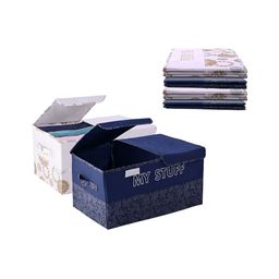 Kuber Industries Navy Blue & White 6 Pieces Printed Drawer Organisers-13