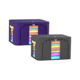 Kuber Industries Blue & Black 2 Pieces Printed Regular Drawer Organiser-10