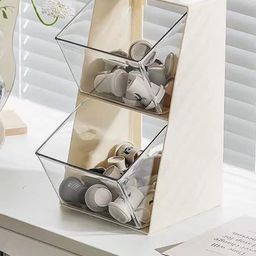 HOUSE OF QUIRK Beige Acrylic 2 Compartments Drawer Organiser-image-32