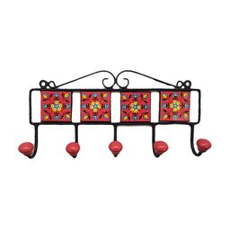 NDIA MEETS INDIA Red & Black Printed Hooks-image-30