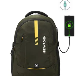 WROGN ECHO 2.0 Ergonomic Water Resistant Backpack with USB Charging Port & Rain Cover-30