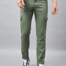 STUDIO NEXX Men Relaxed Straight Leg Mid-Rise Pure Cotton Cargos-image-97