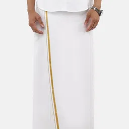 Ramraj  Zari Border Pure Cotton Single Layer Dhoti-image-98