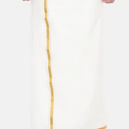 Ramraj Zari Border Mid-Rise Pure Cotton Dhoti-27
