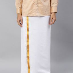 Ramraj Mid-Rise Pure Cotton Double Layer Dhoti With Angavastram-picture-10