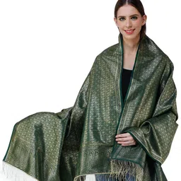 Exotic India Floral Woven Designed Silk Dupatta-picture-28