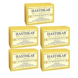 Hasthkar Set of 5 Handmade Tea Tree & Oregano Anti-Fungal & Anti-Bacterial Soaps-125g Each-41