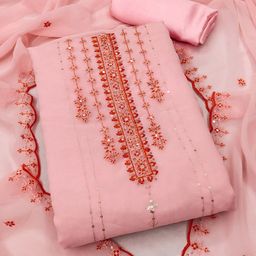 KALINI Floral Embroidered Sequinned Unstitched Dress Material-image-90