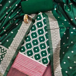 KALINI Geometric Woven Design Zari Unstitched Dress Material-image-57