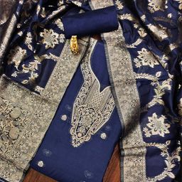 KALINI Ethnic Motifs Woven Design Zari Unstitched Dress Material-image-34