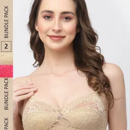 Docare Pack of 2 Non-Padded Lace Bralette Bra-image-97