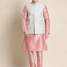 SOJANYA Men Embroidered Kurta with Churidar-picture-48