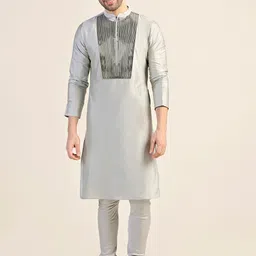 KISAH Mandarin Collar Straight Kurta with Churidar-picture-50