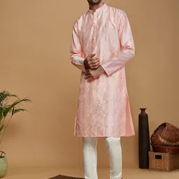 KISAH Ethnic Motifs Embroidered Regular Thread Work Dupion Silk Kurta with Churidar-picture-40