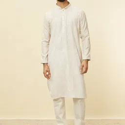 Manyavar Floral Self Design Art Silk Regular Kurta With Churidar-picture-26