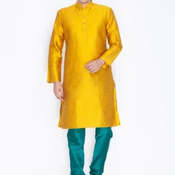 VASTRAMAY Mandarin Collar Kurta With Churidar Set-image-44