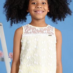 One Friday Girls Floral Embroidered Round Neck Top-picture-36