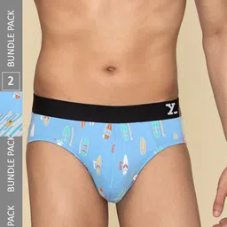 XYXX Men Pack Of 2 Conversational Printed Cotton Briefs XYBRF2PCKN686-10