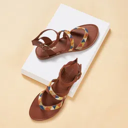Forever Glam by Pantaloons Embellished Open Toe Flats-24