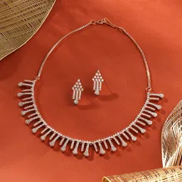 AMI Rose Gold-Plated Cubic Zirconia-Studded Jewellery Set-13