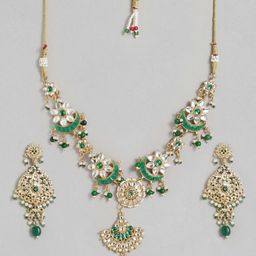 Anouk Kundan Crescent Design Necklace & Earrings Set-image-54