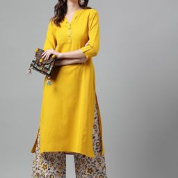Neemiya Regular Cotton Kurta With Printed Palazzos-58
