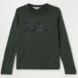 Fame Forever by Lifestyle Boys Olive Green & Black Typography Printed Pullover Sweater-picture-5