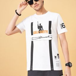 SF JEANS by Pantaloons Round Neck Short Sleeves Typographic Printed Slim Fit T-shirt-image-92