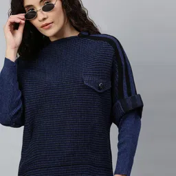 Campus Sutra Self Design Acrylic Sweater-image-84