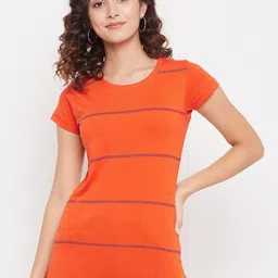 Duke Orange Horizontal Striped Regular Top-picture-36