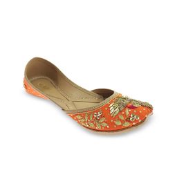 Fulkari Women Embellished Ethnic Leather Mojaris-42