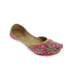 Fulkari Ethnic Embellished Leather Square Toe Mojaris-picture-16