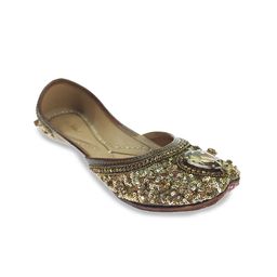 Fulkari Women Embellished Pure Leather Ethnic Mojaris-picture-37