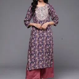 Indo Era Ethnic Motifs Printed Sequins Straight Kurta-picture-13