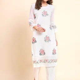 VAIRAGEE Floral Embroidered Georgette Kurta-55