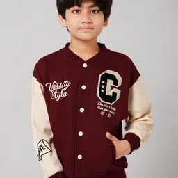 Alan Jones Boys Typography Printed Patch Work Varsity Jacket-picture-11