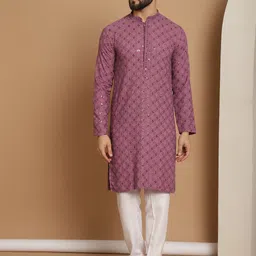 Anouk Ethnic Motifs Embroidered Pure Cotton Straight Kurta With Churidar-22